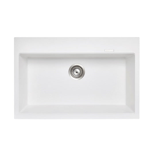 Carysil Waltz White Single Bowl Granite Kitchen Sink 680*500*202mm
