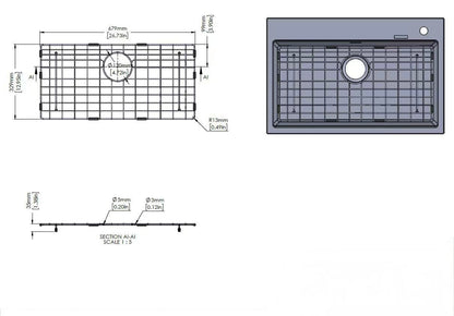 Stainless Steel Chrome Sink Grid for Carysil Waltz 780