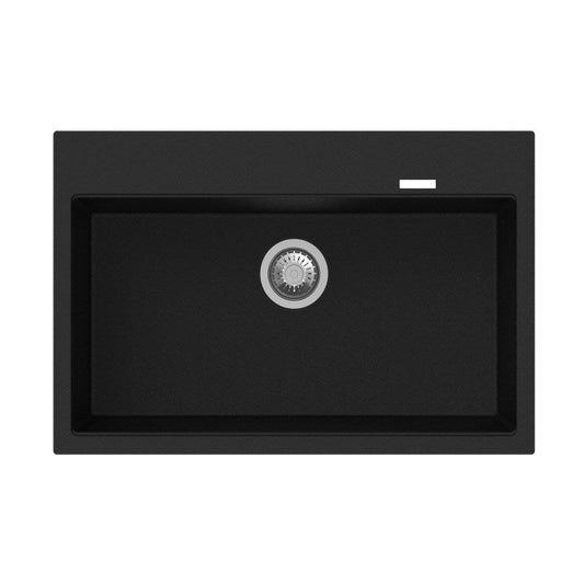 Carysil Waltz Black Single Bowl Granite Kitchen Sink 680*500*202mm