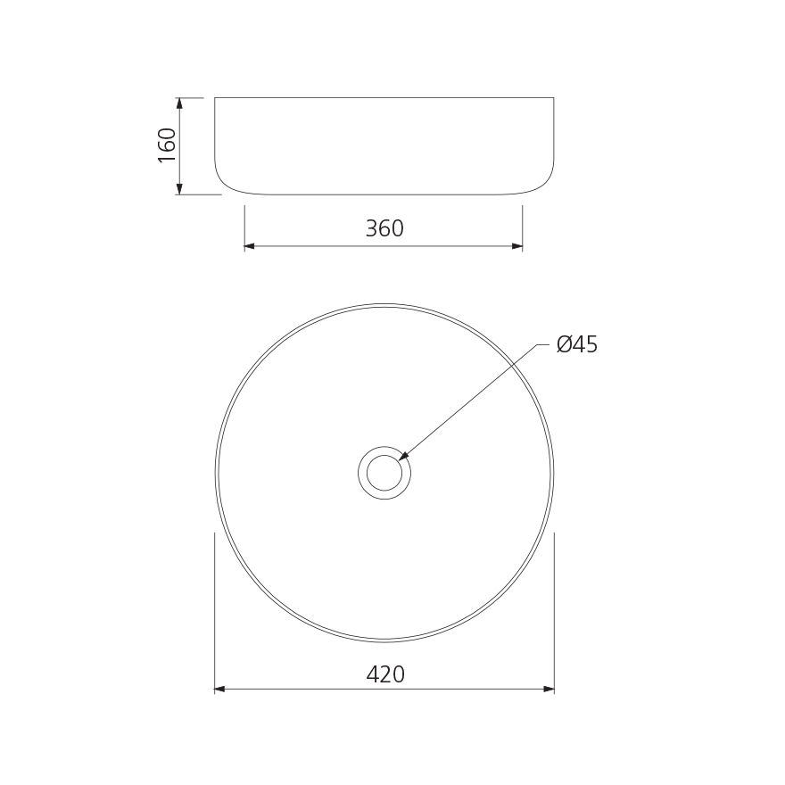 Terzofoco Natural Earth and White Circular Counter Top Basin