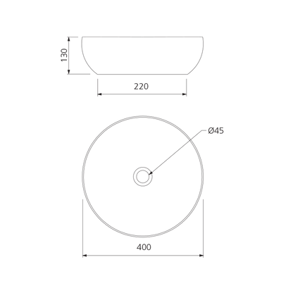 Terzofoco Natural Earth and Sage Green Curved Counter Top Basin