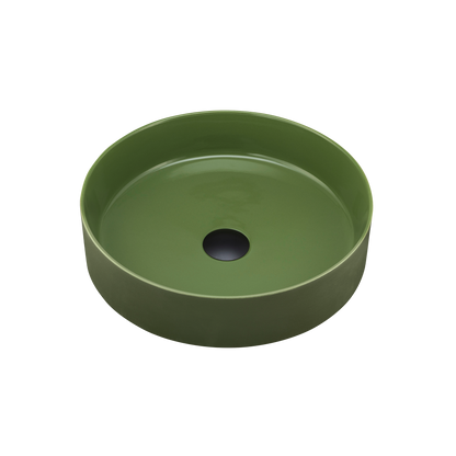 Terzofoco Olive Green Short Circular Counter Top Basin