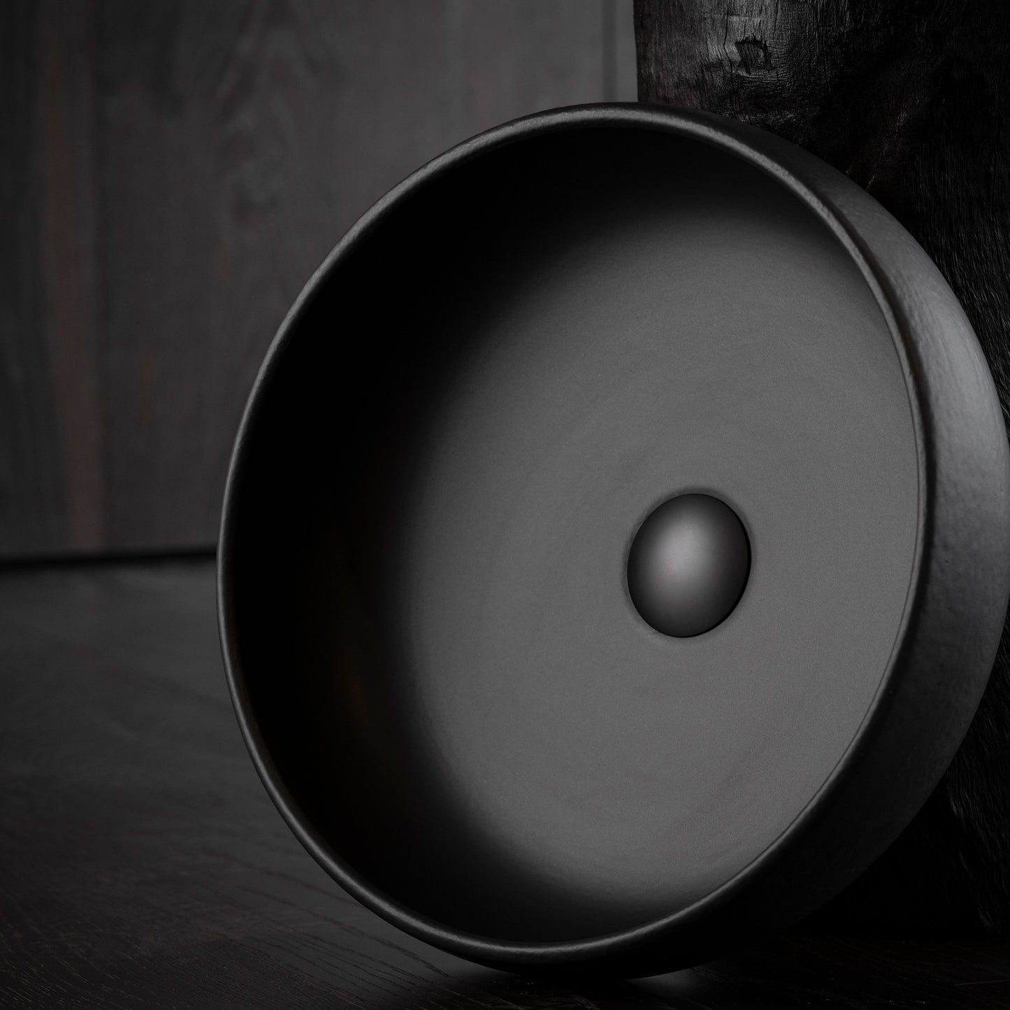 Terzofoco Matte Black Curved Counter Top Basin