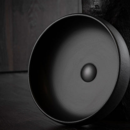 Terzofoco Matte Black Curved Counter Top Basin