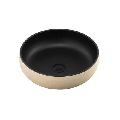 Terzofoco Light Earth and Matte Black Curved Counter Top Basin