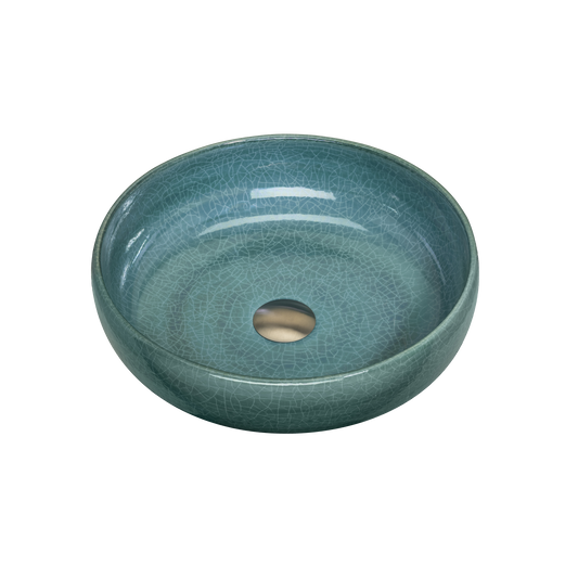 Terzofoco Emerald Green Curved Counter Top Basin