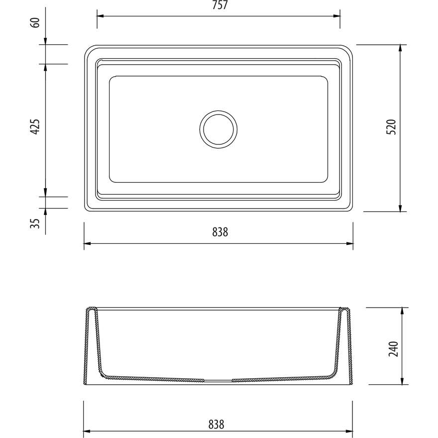 Santorini Farmhouse Undermount Sink