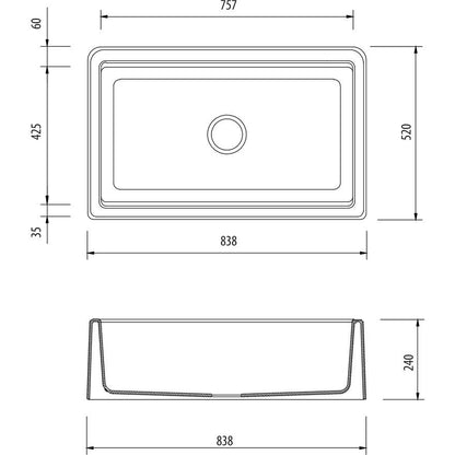 Santorini Farmhouse Undermount Sink