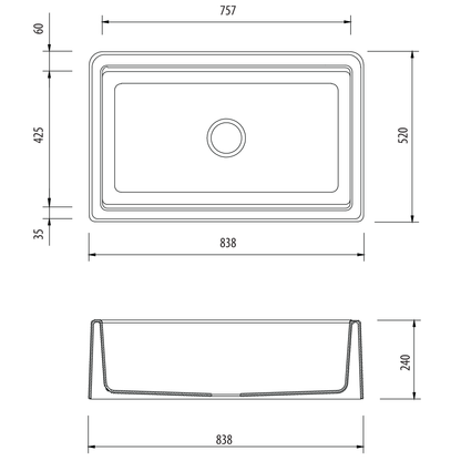 Santorini Farmhouse Undermount Sink