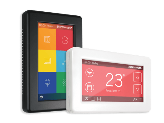 Thermotouch 4.3dC Dual Thermostat 16A + 5A Max Load - White