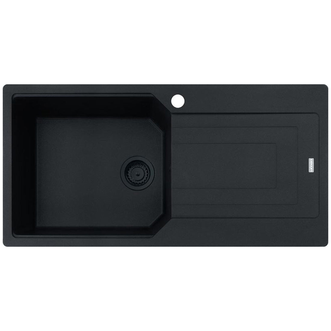 Franke Urban Fragranite Matte Black Right Hand Single Bowl Sink with Drainer Kit