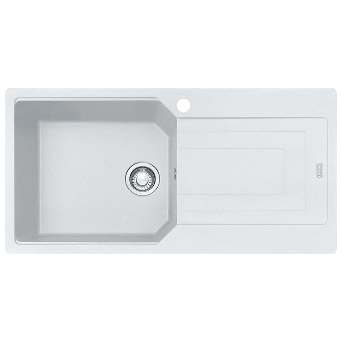 Franke Urban Fragranite Polar White Right Hand Single Bowl Sink with Drainer Kit