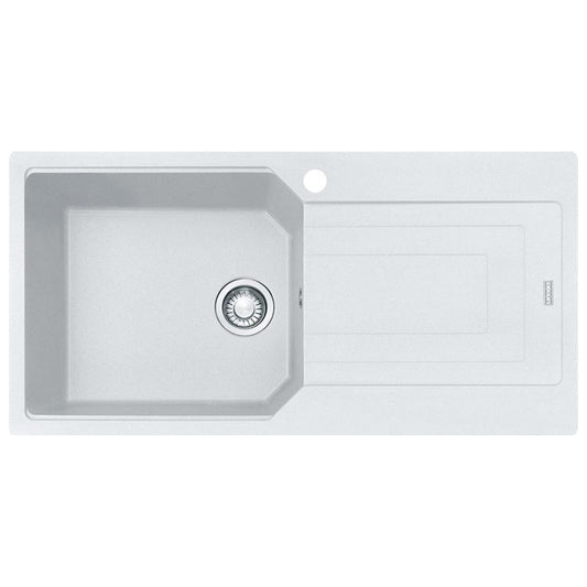 Franke Urban Fragranite Polar White Right Hand Single Bowl Sink with Drainer Kit