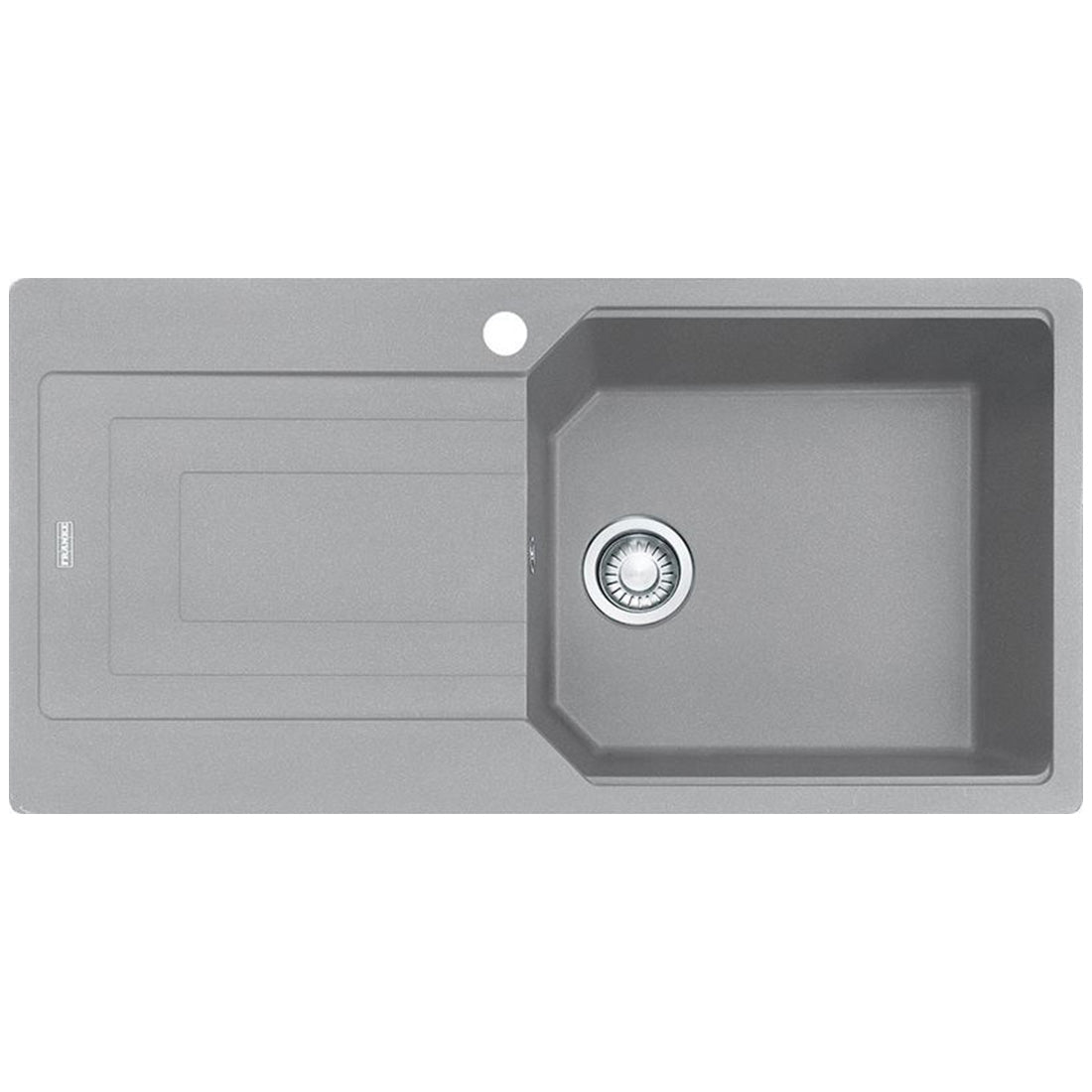 Franke Urban Fragranite Stone Grey Left Hand Single Bowl Sink with Drainer Kit