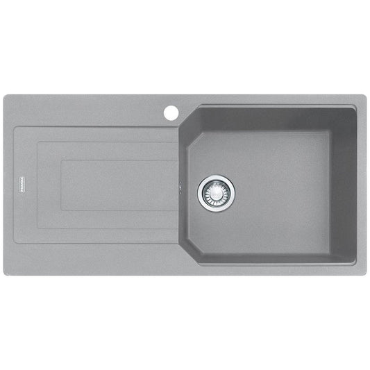 Franke Urban Fragranite Stone Grey Left Hand Single Bowl Sink with Drainer Kit