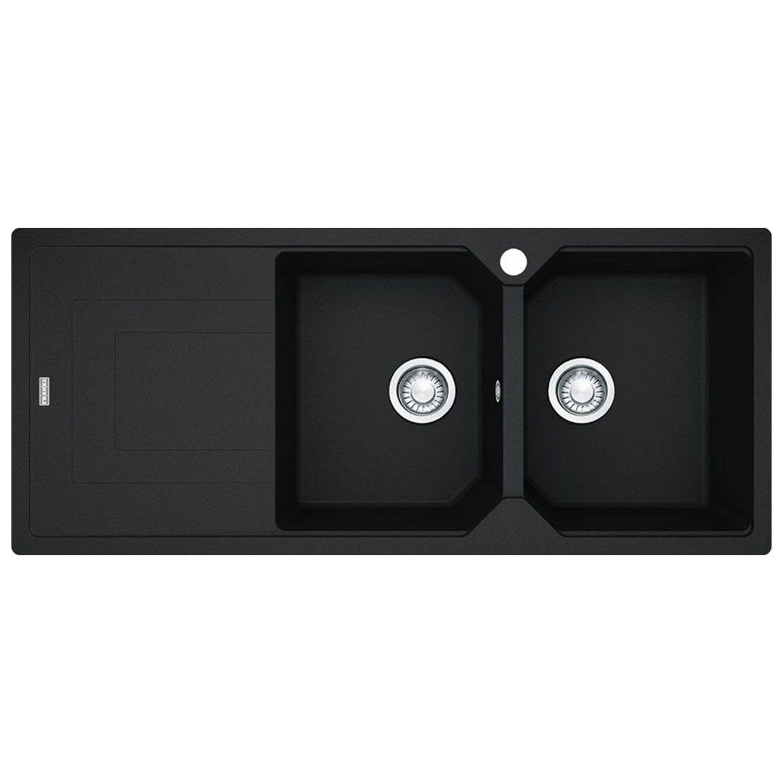 Franke Urban Fragranite Onyx Topmount Double Bowl Sink with Left Hand Drainer