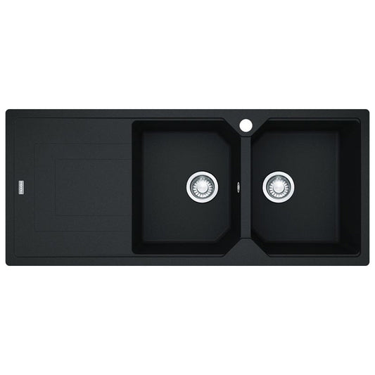 Franke Urban Fragranite Onyx Topmount Double Bowl Sink with Left Hand Drainer