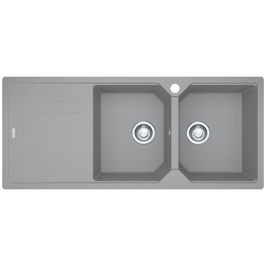 Franke Urban Fragranite Stone Grey Topmount Double Bowl Sink with Left Hand Drainer