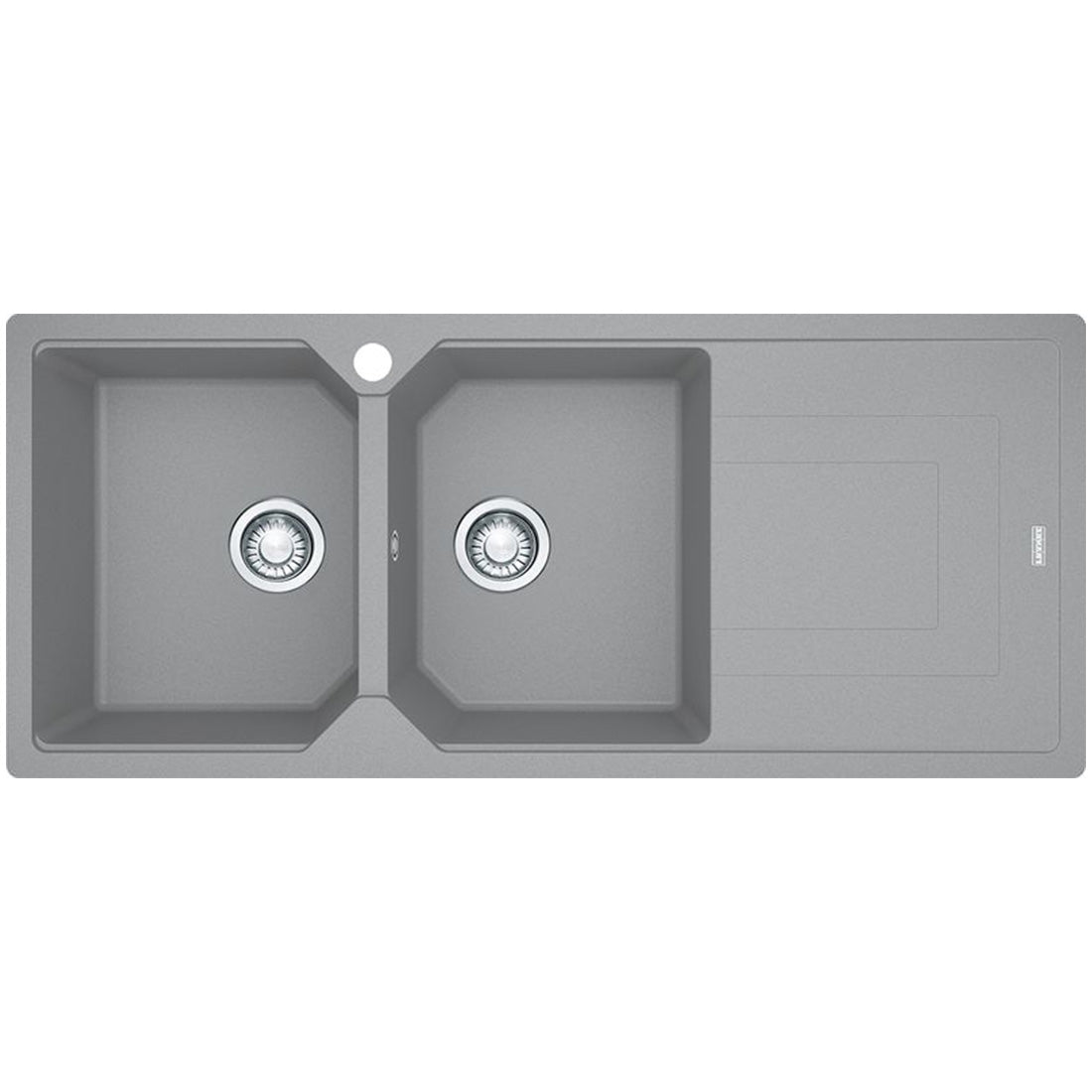 Franke Urban Fragranite Stone Grey Topmount Double Bowl Sink with Right Hand Drainer