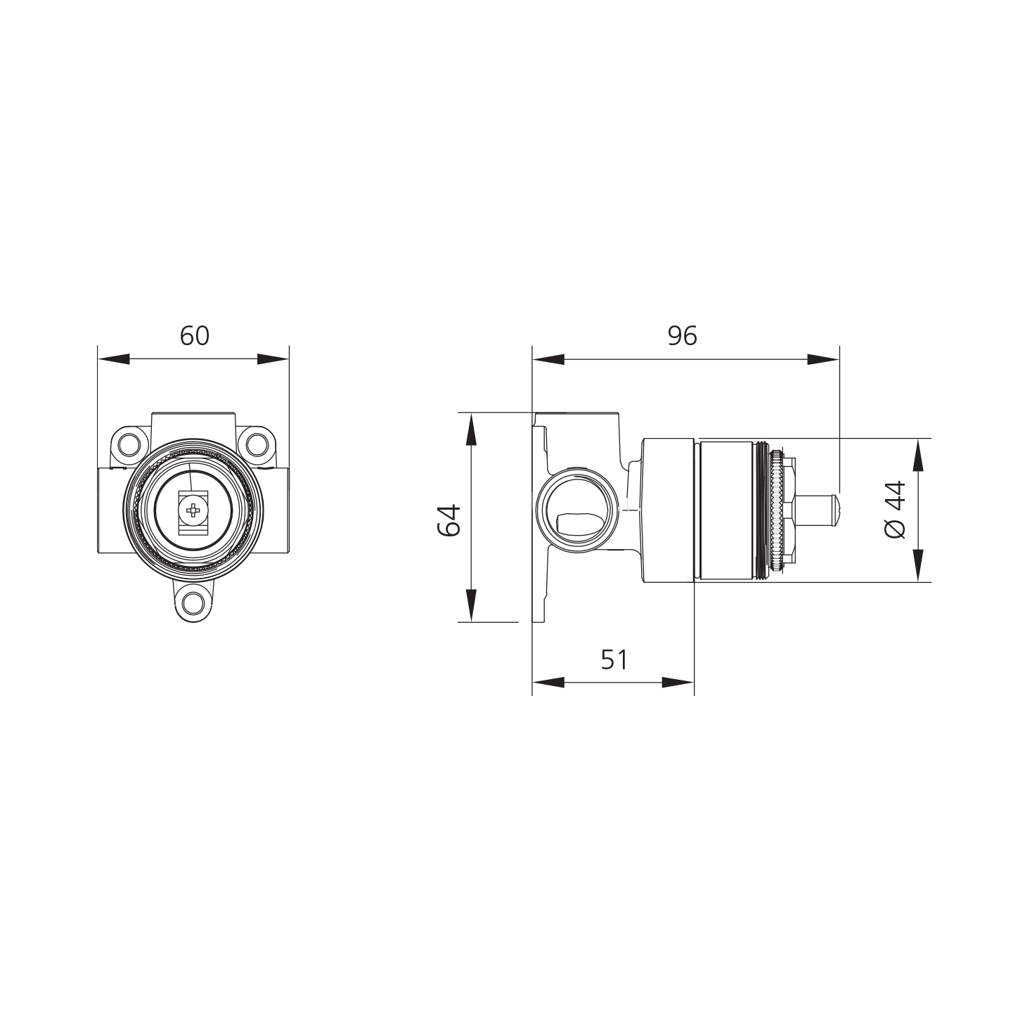 Wall Mixer - Inwall Body Only