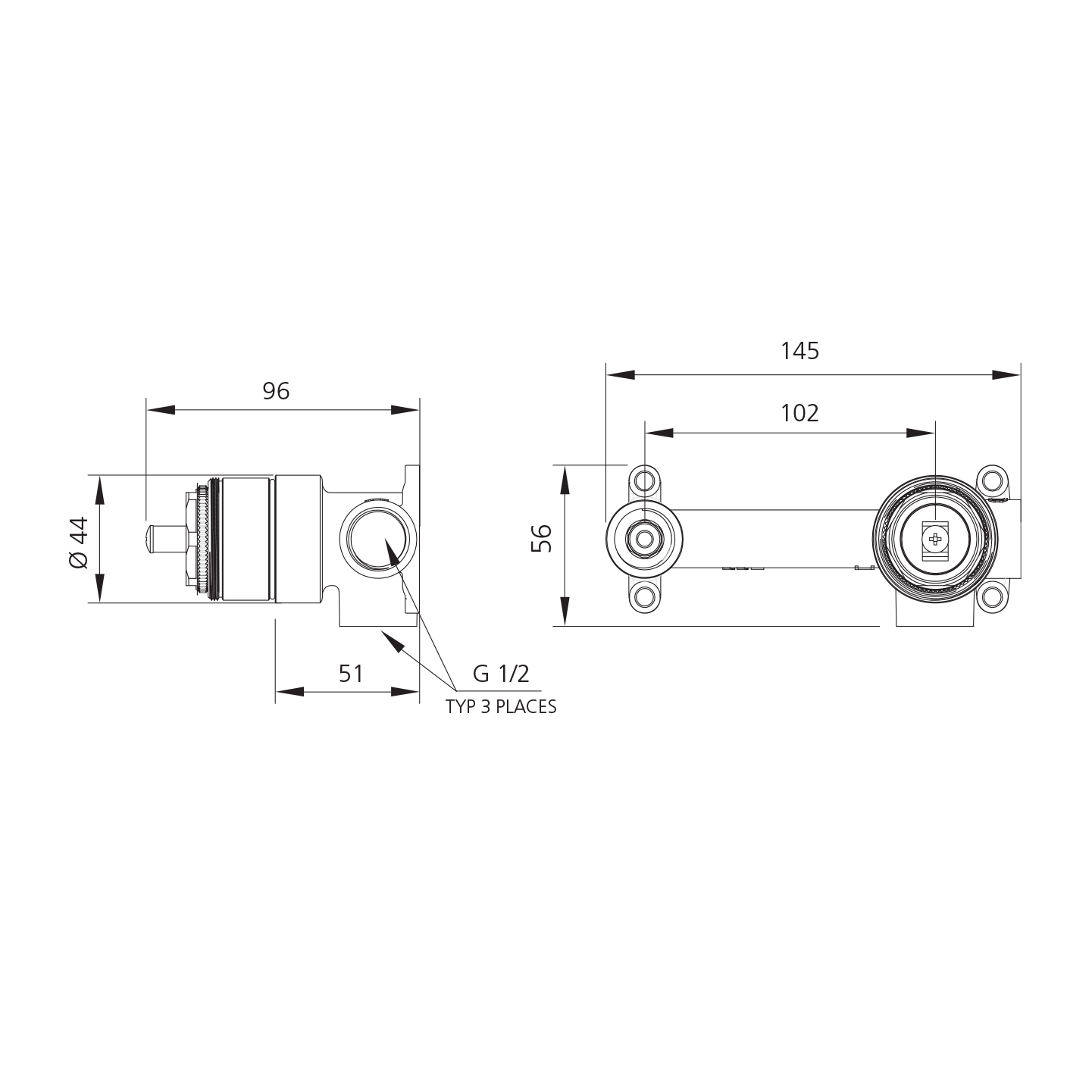 Wall Mixer Set - Inwall Body Only