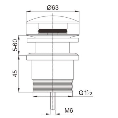 Gunmetal Pop Up Waste Universal