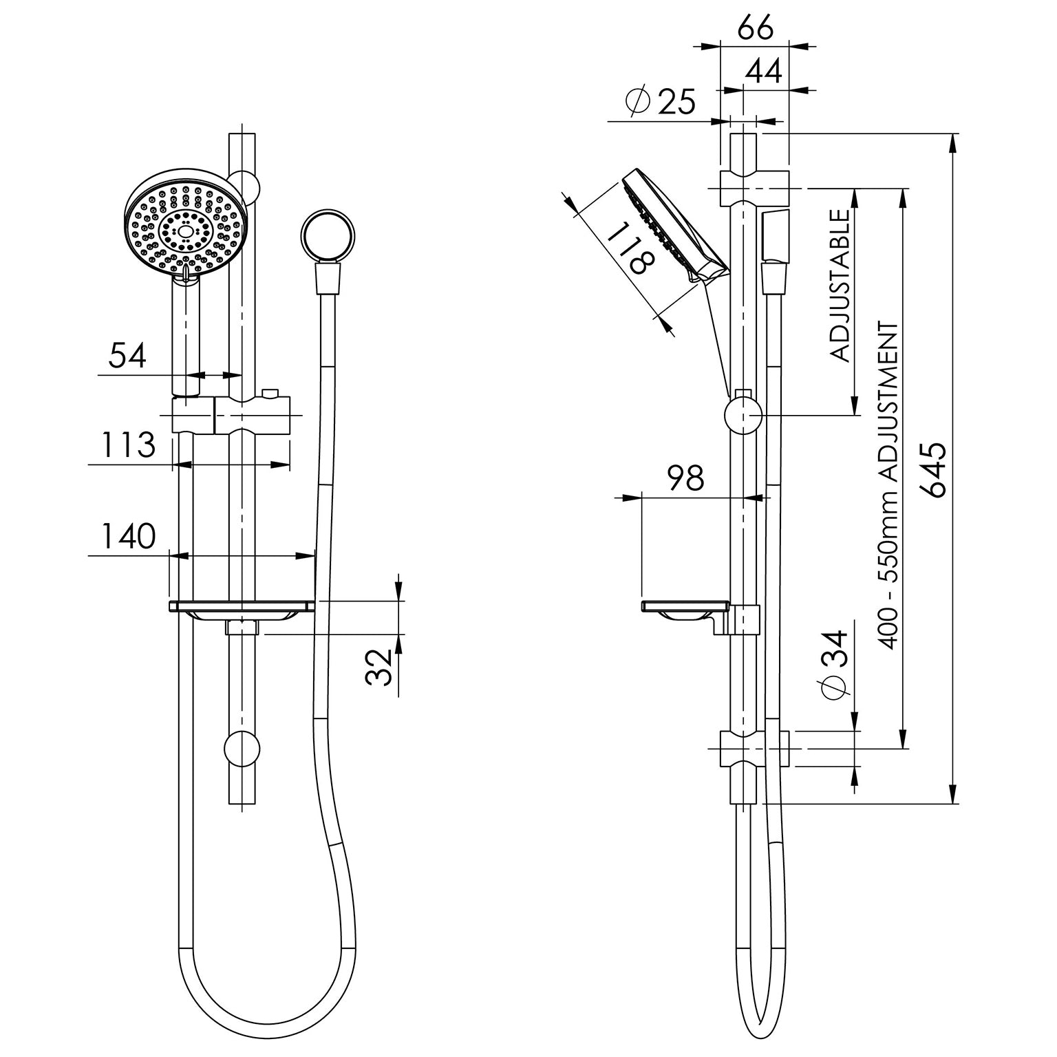 Vivid Rail Shower