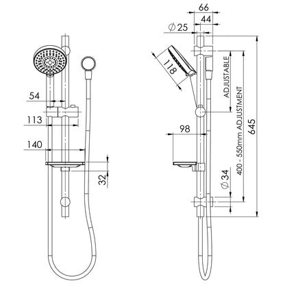 Vivid Rail Shower