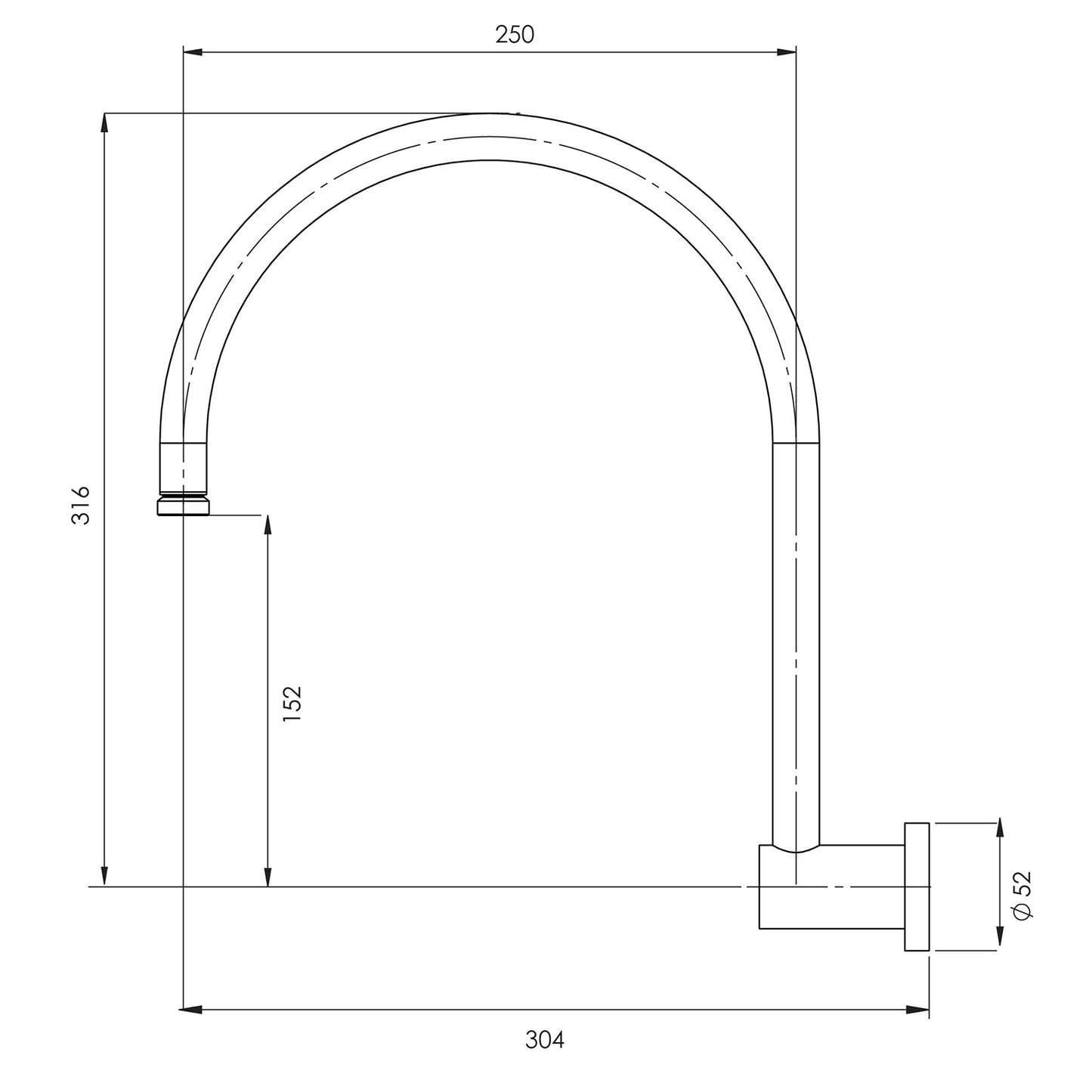Vivid High-Rise Shower Arm