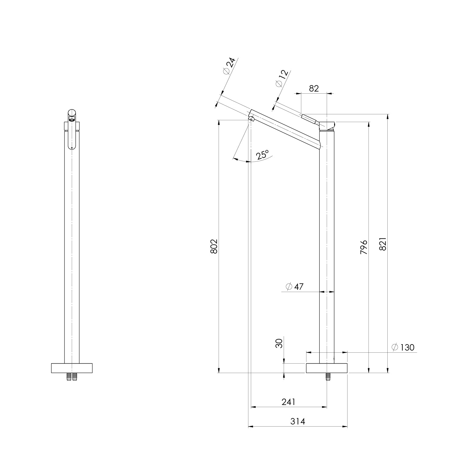 Vivid Floor Mounted Bath Mixer