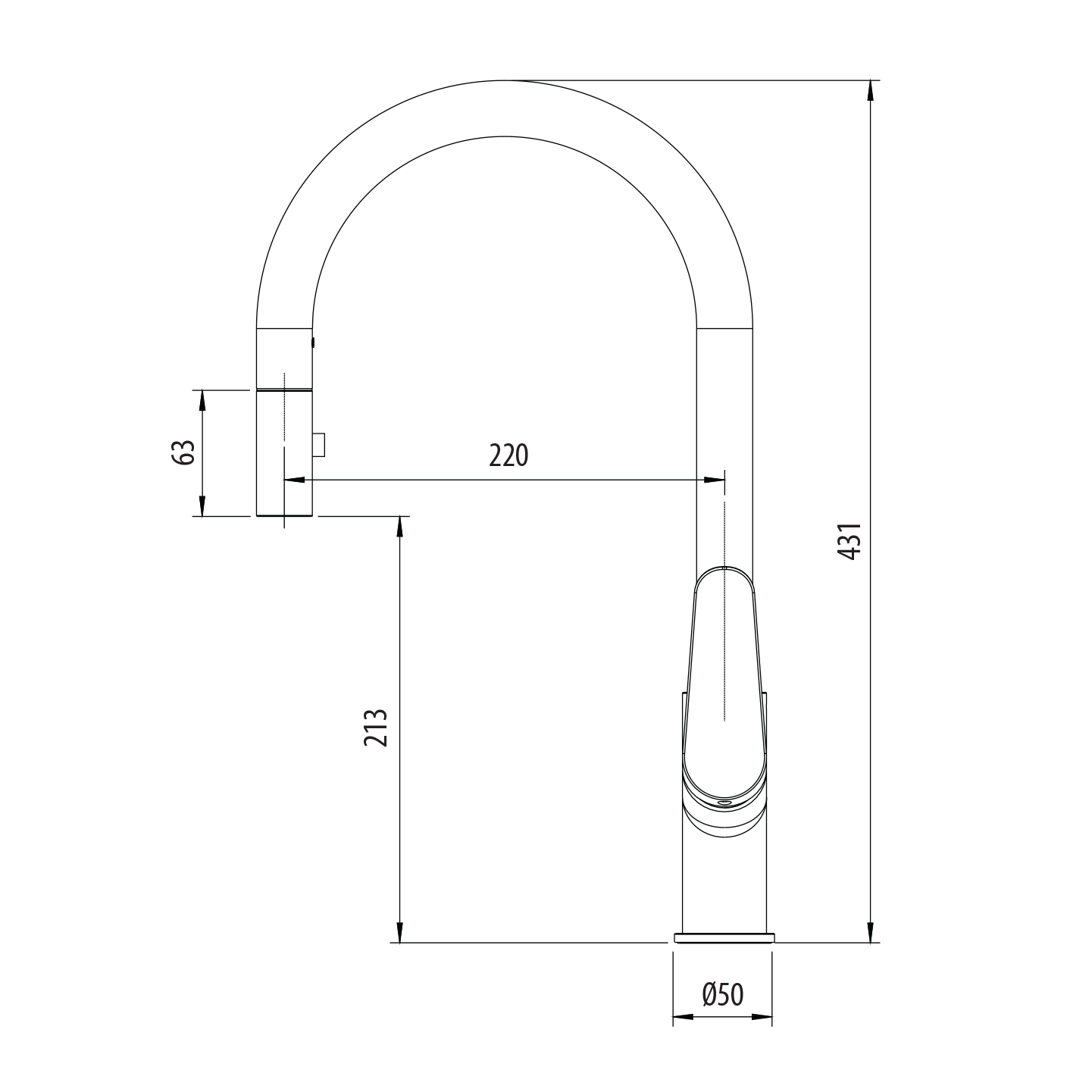 Verona Pull Out Goose Neck Spray Mixer