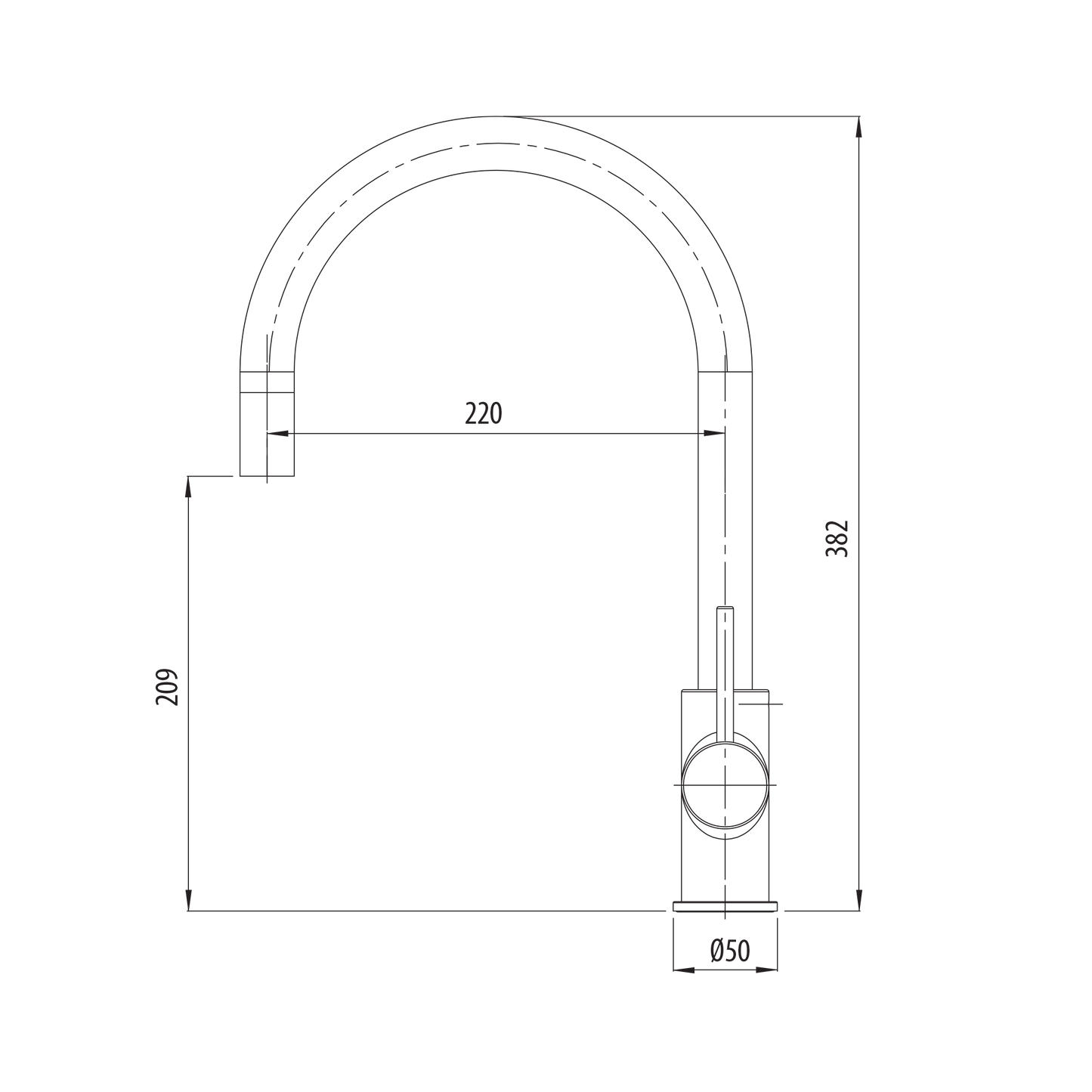 Venice Pull Out Goose Neck Mixer
