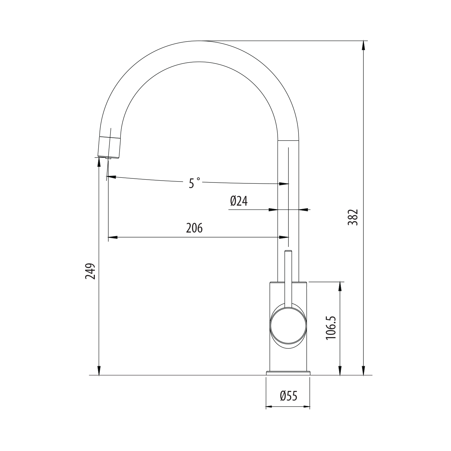 Venice Goose Neck  3 Way Filter Tap