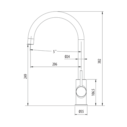 Venice Goose Neck  3 Way Filter Tap