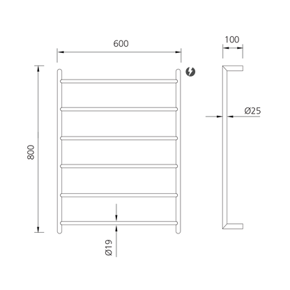 Venice Stainless Steel Heated Towel Ladder
