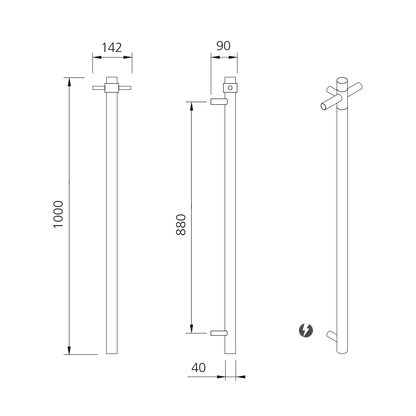 Venice Stainless Steel Heated Vertical Towel Rail