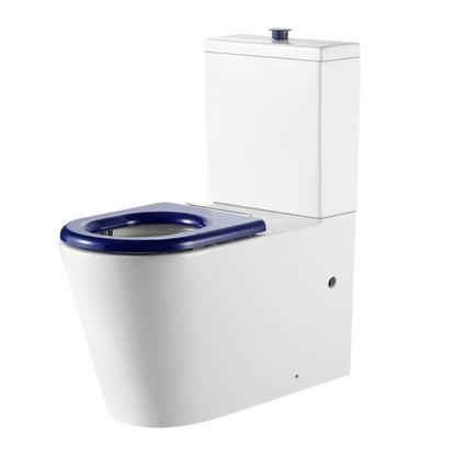 Vienna Back To Wall Care Toilet Suite With Blue Seat and Buttons