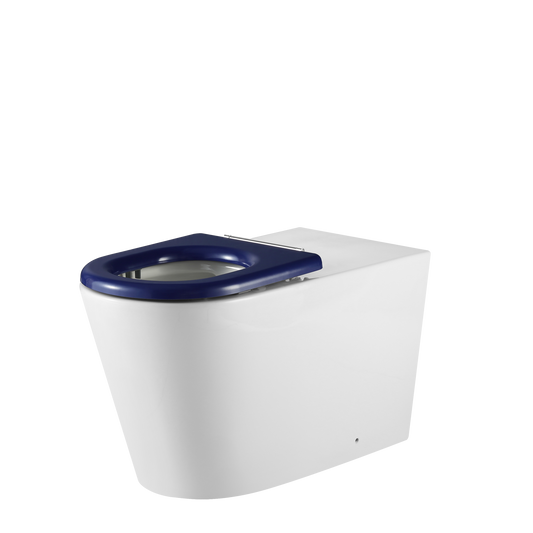 Vienna Wall Faced Care Toilet Suite With Blue Seat