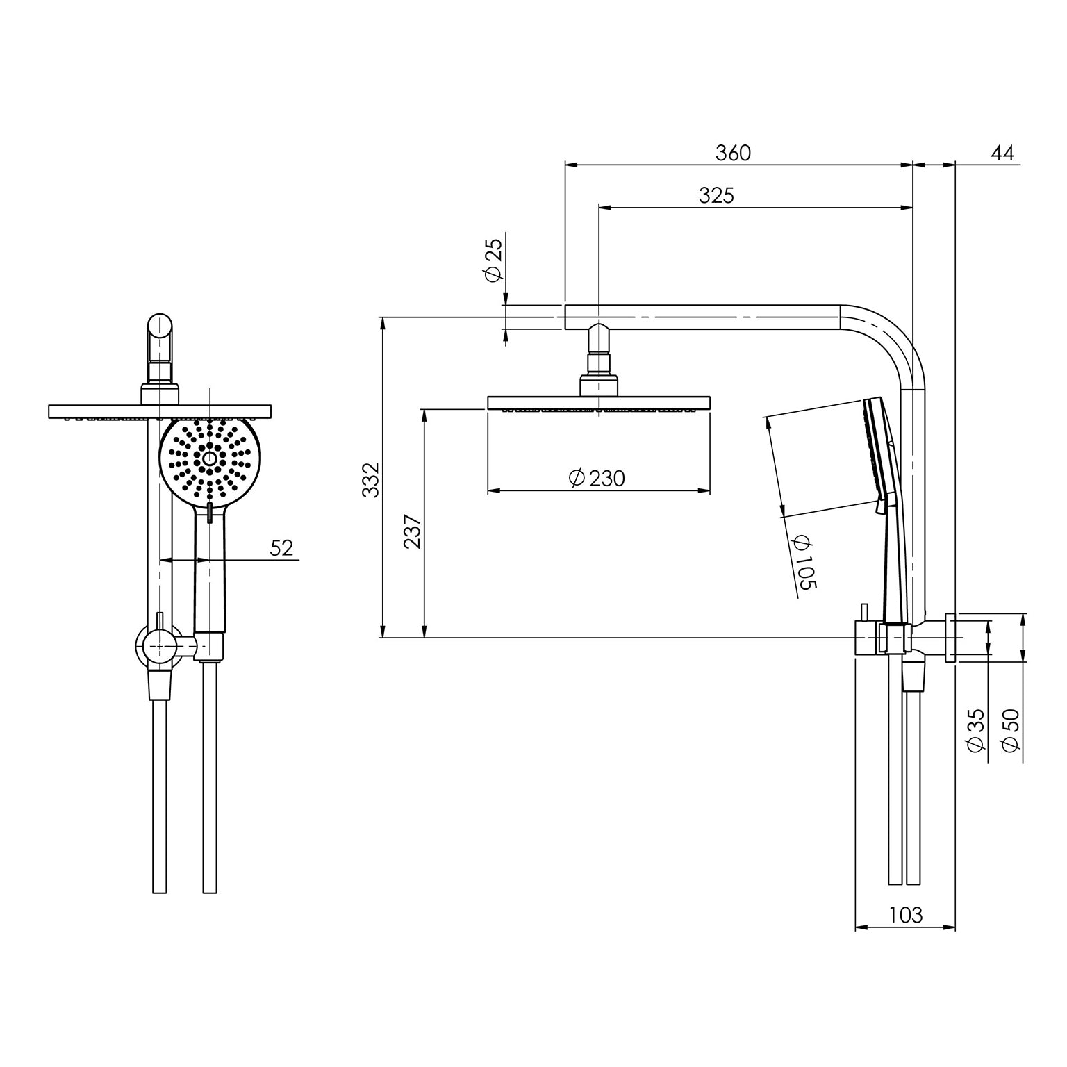 Vivid Slimline Compact Twin Shower