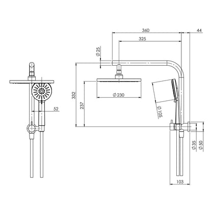 Vivid Slimline Compact Twin Shower