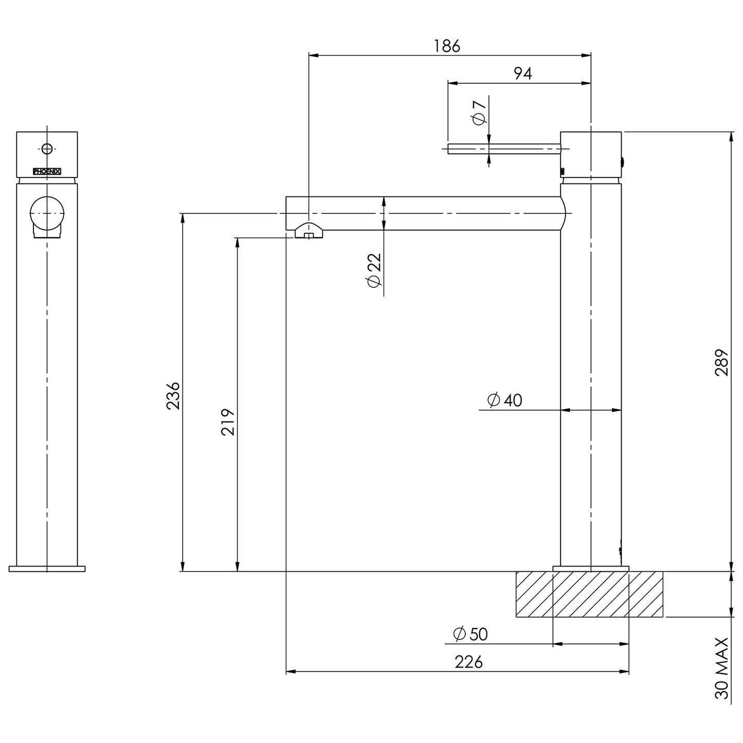 Vivid Slimline Vessel Mixer