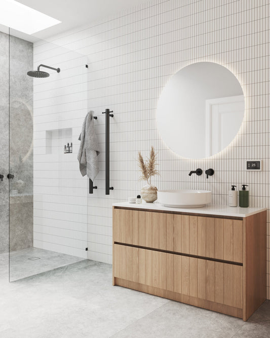 Backlit Round Mirror With Warm Light 600mmØ 37Watts - Includes Mirror Demister