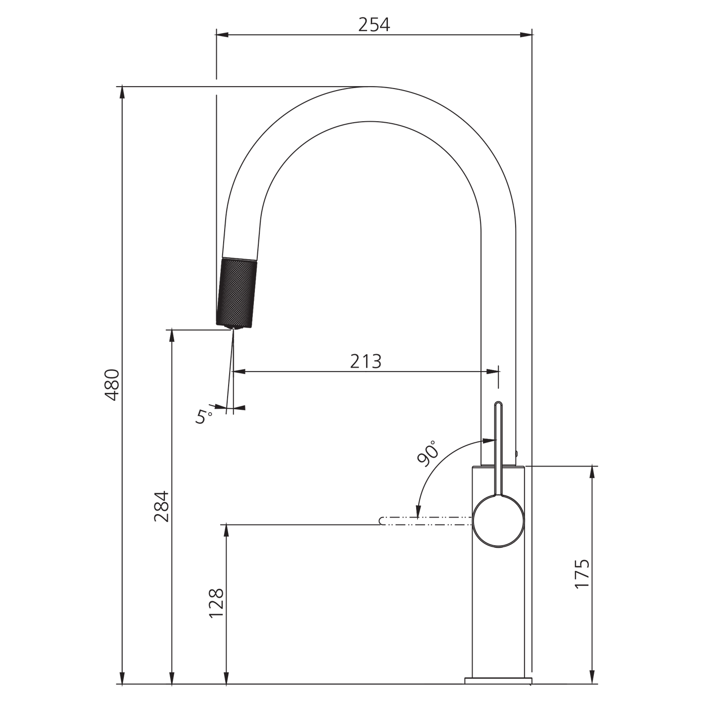 Vilo Goose Neck Pull Out Mixer