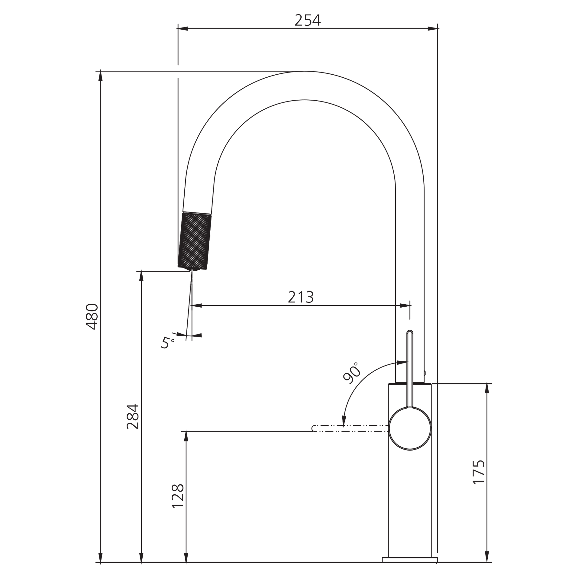 Vilo Goose Neck Pull Out Mixer