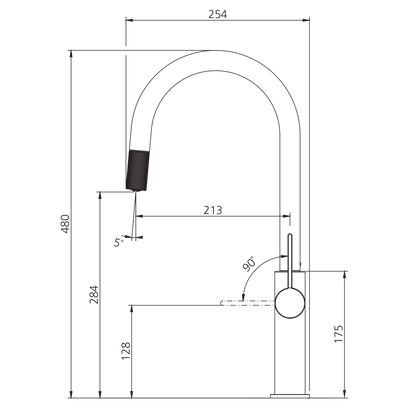 Vilo Goose Neck Pull Out Mixer