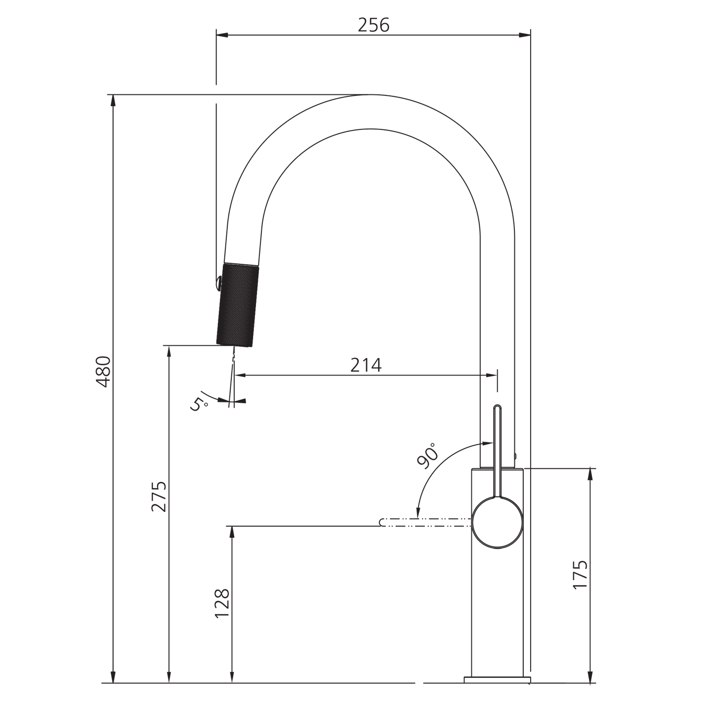 Vilo Goose Neck Pull Out Spray Mixer