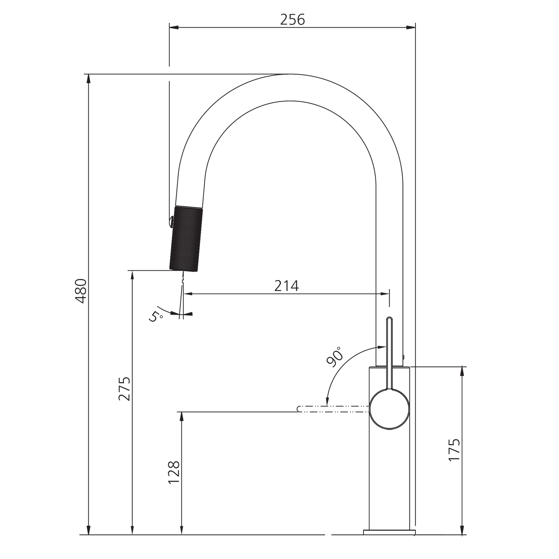 Vilo Goose Neck Pull Out Spray Mixer