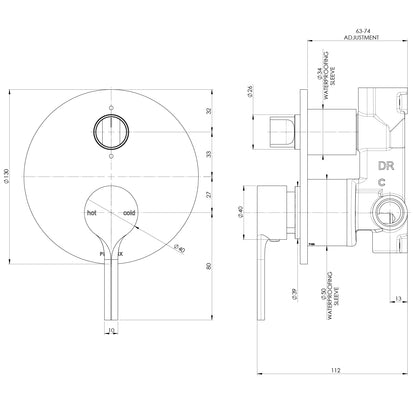 Vivid Slimline Oval SwitchMix Shower / Bath Diverter Mixer