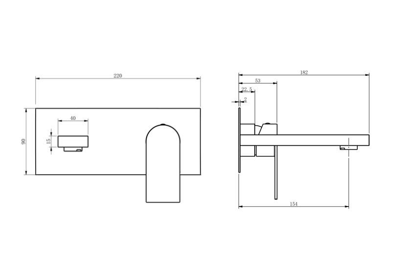 Orvieon Velora Wall Basin Mixer