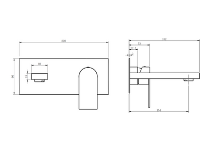 Orvieon Velora Wall Basin Mixer